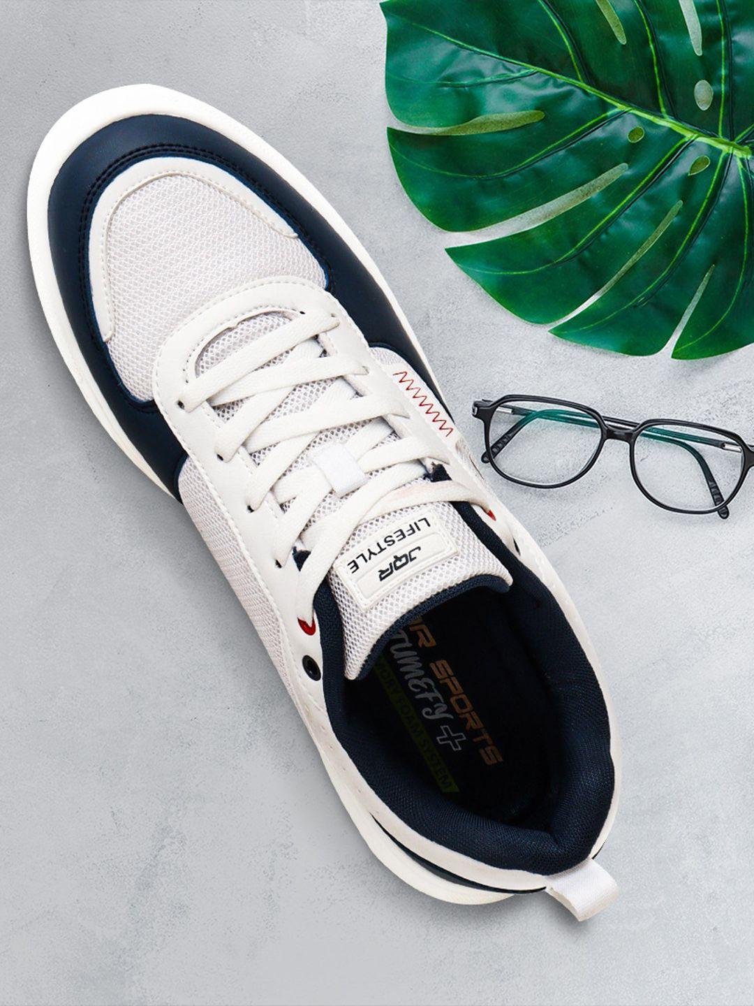 jqr men white printed sneakers