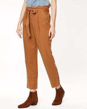 jsabela pleated pants with paperbag waist