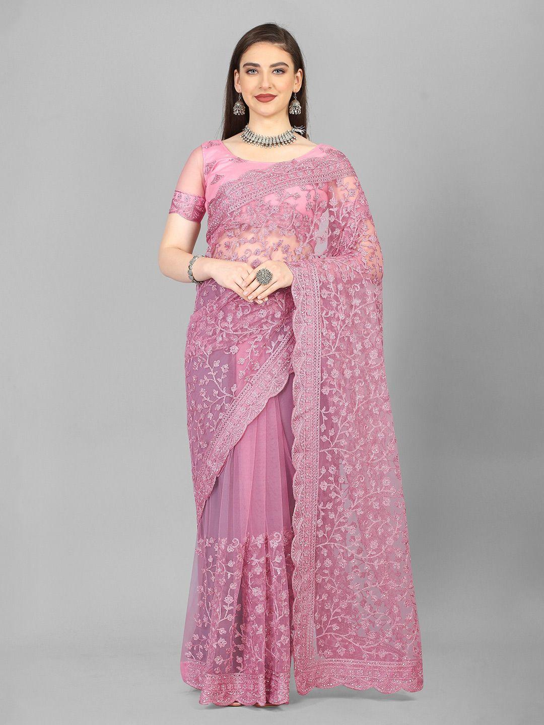 jsitaliya embellished embroidered net saree