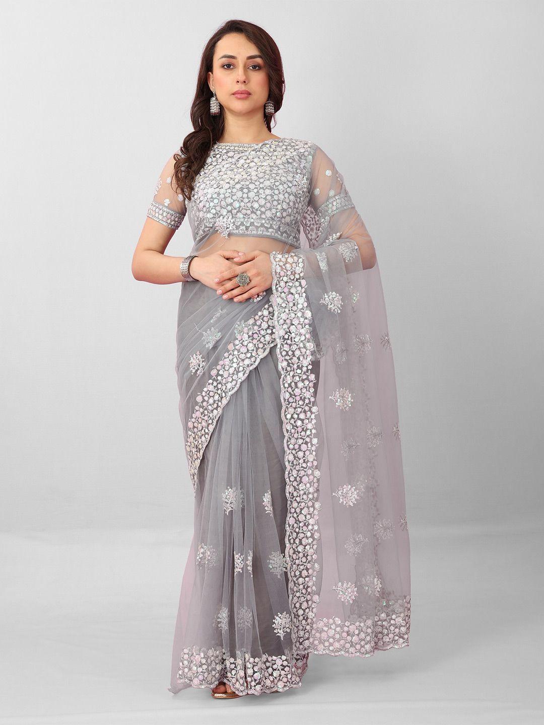 jsitaliya sequin embellished net saree