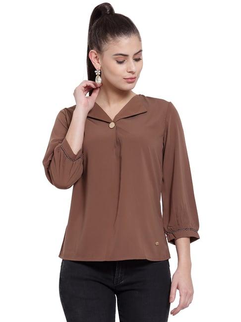 juelle brown v neck top