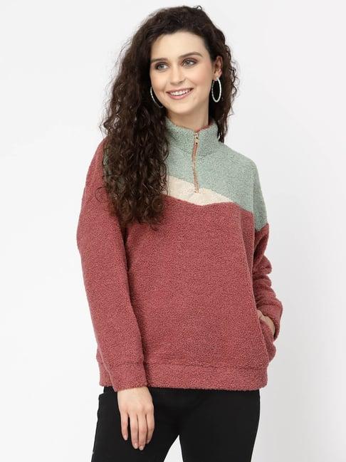 juelle coral & mint color-block pullover