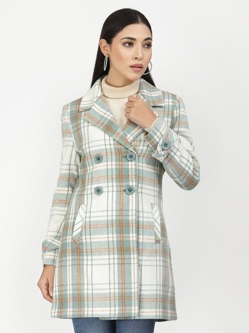 juelle green & white check over coat