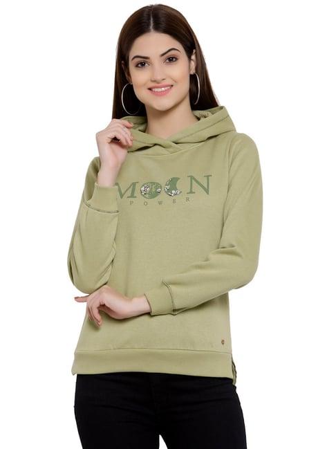 juelle green embellished hooded sweatshirt