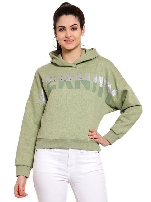 juelle green embellished hooded sweatshirt