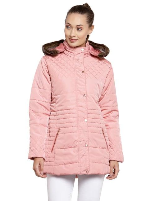 juelle light pink full sleeves quilted jacket