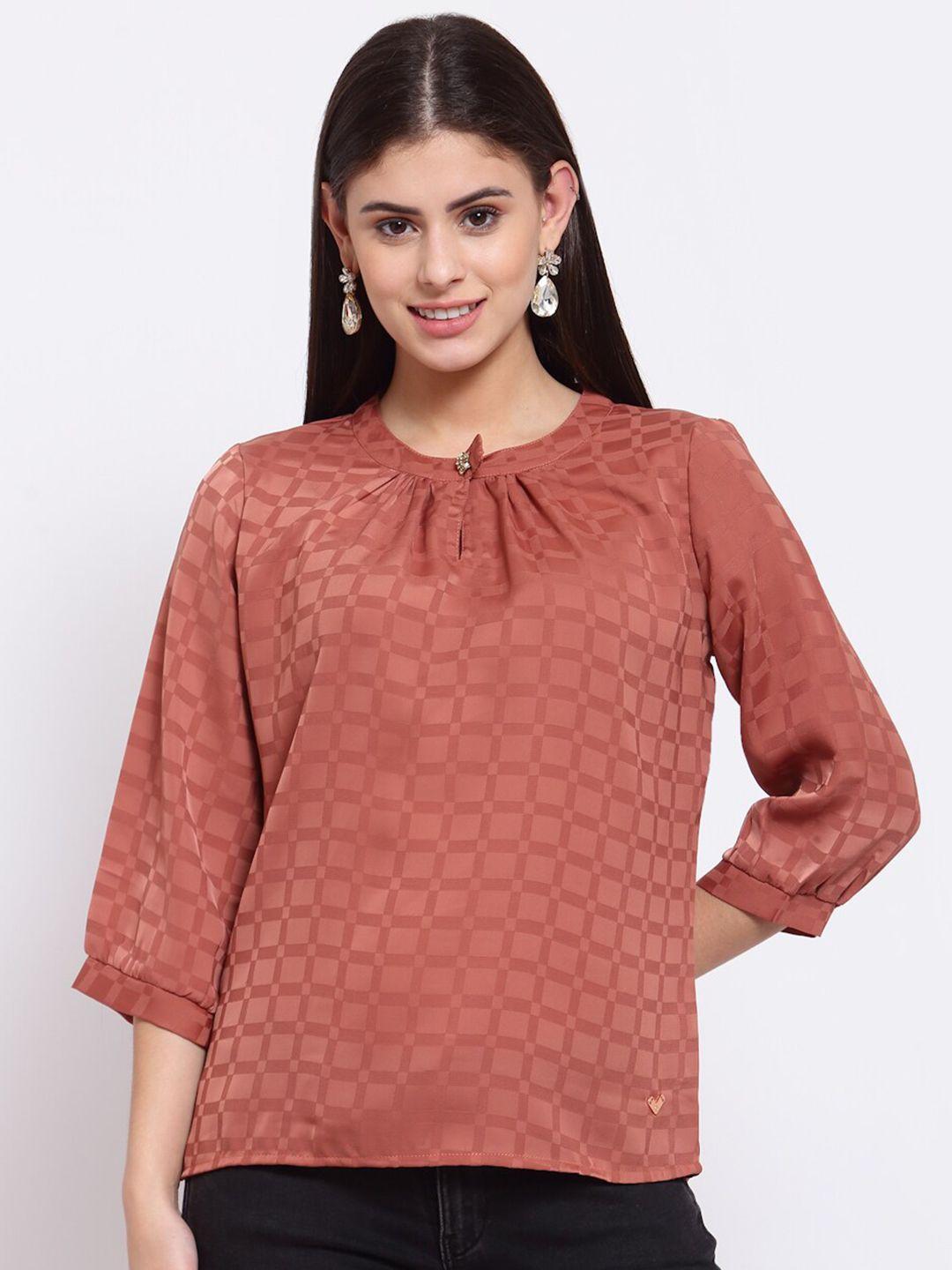 juelle rust tie-up neck regular top