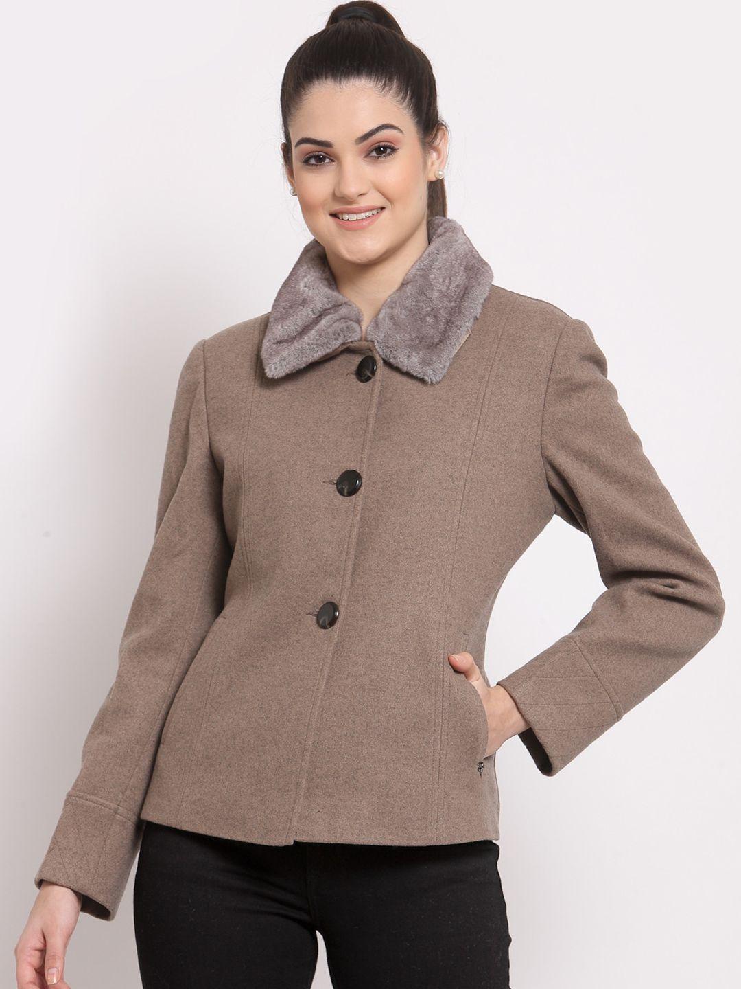 juelle woman brown short coat