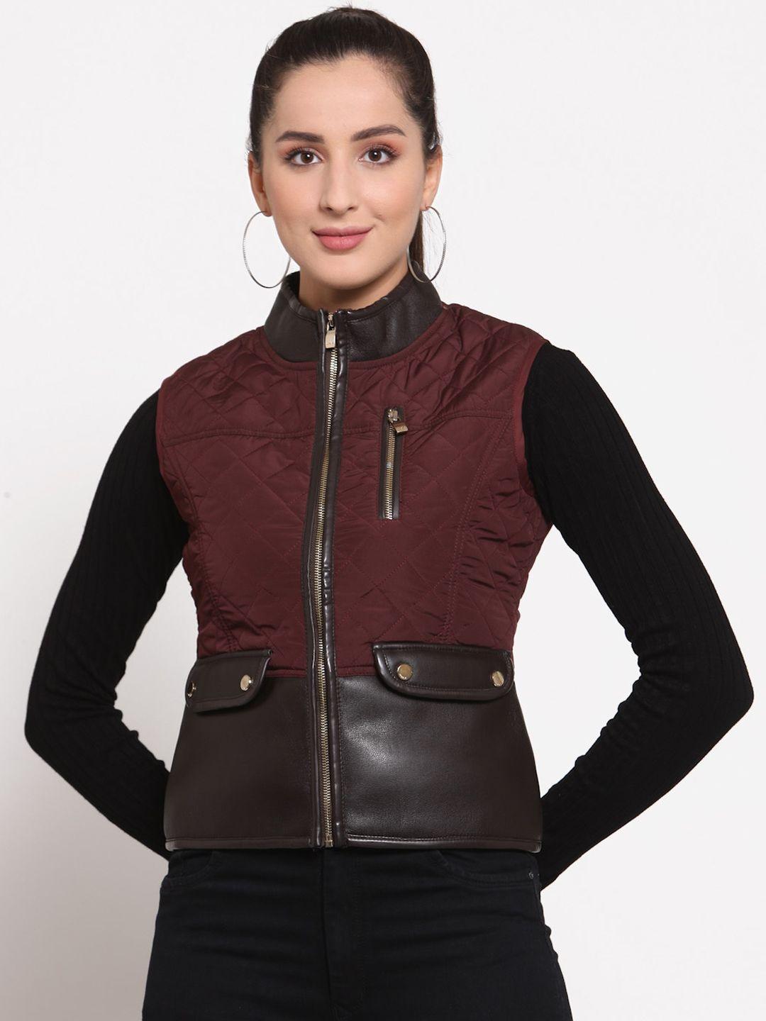 juelle women brown quilted jacket