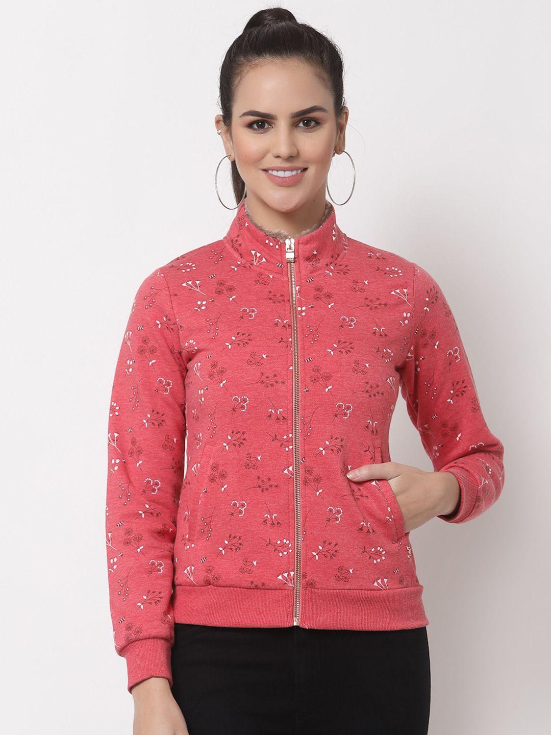 juelle women coral printed sweatshirt