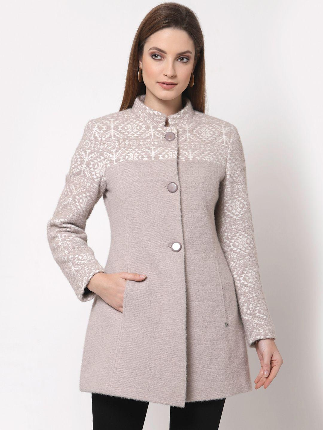 juelle women grey printed over coat