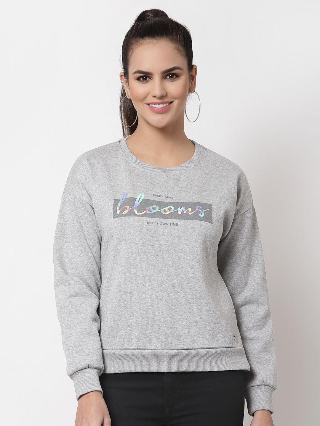 juelle women grey printed sweatshirt