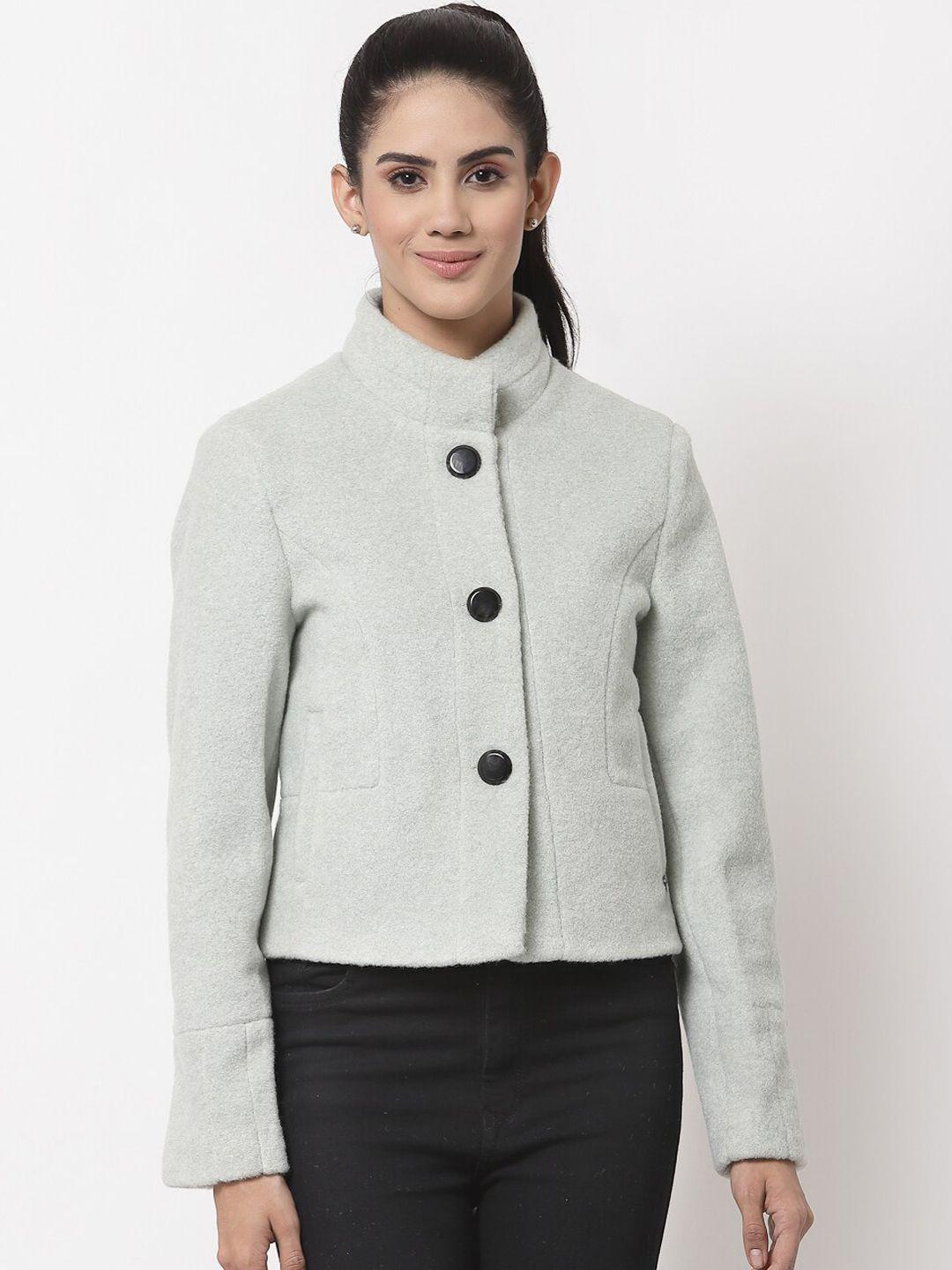 juelle women grey self design pea coat