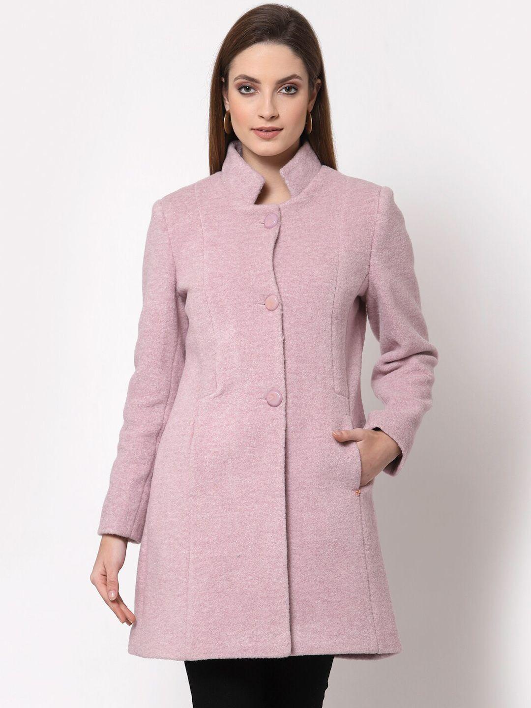 juelle women lavender solid overcoat