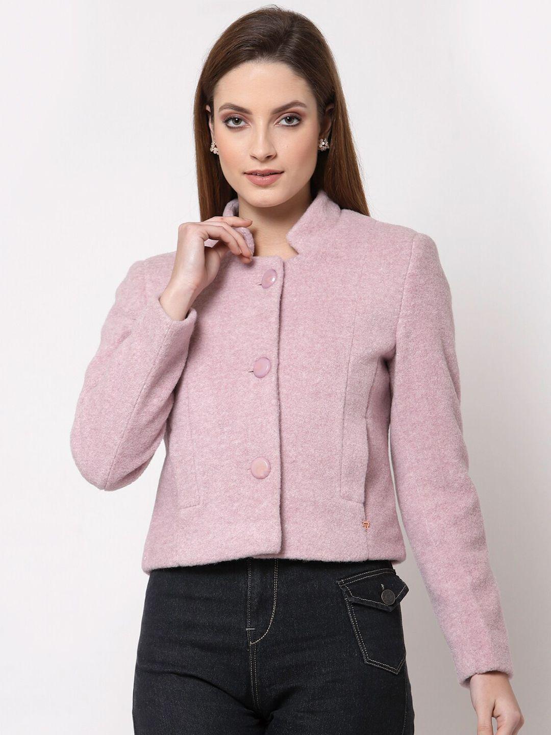 juelle women lavender solid pea coat