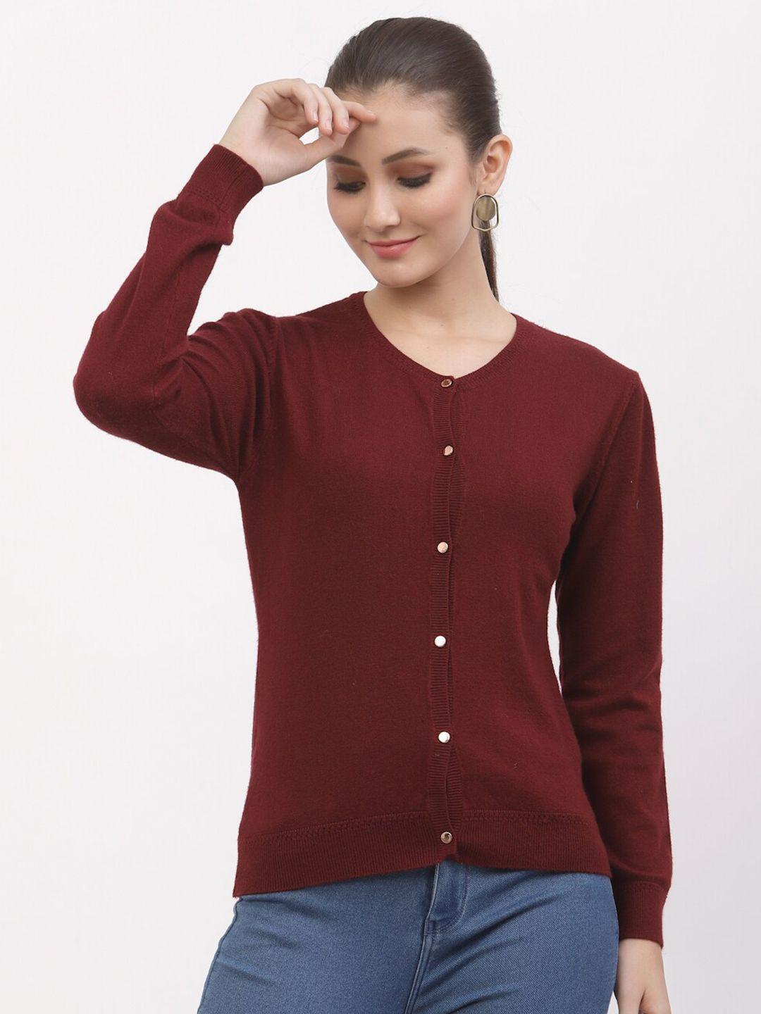 juelle women maroon cardigan