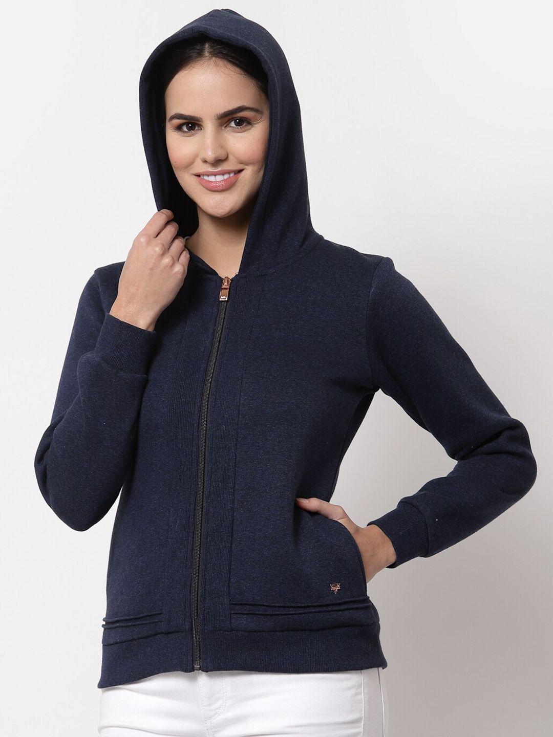 juelle women navy blue hooded sweatshirt