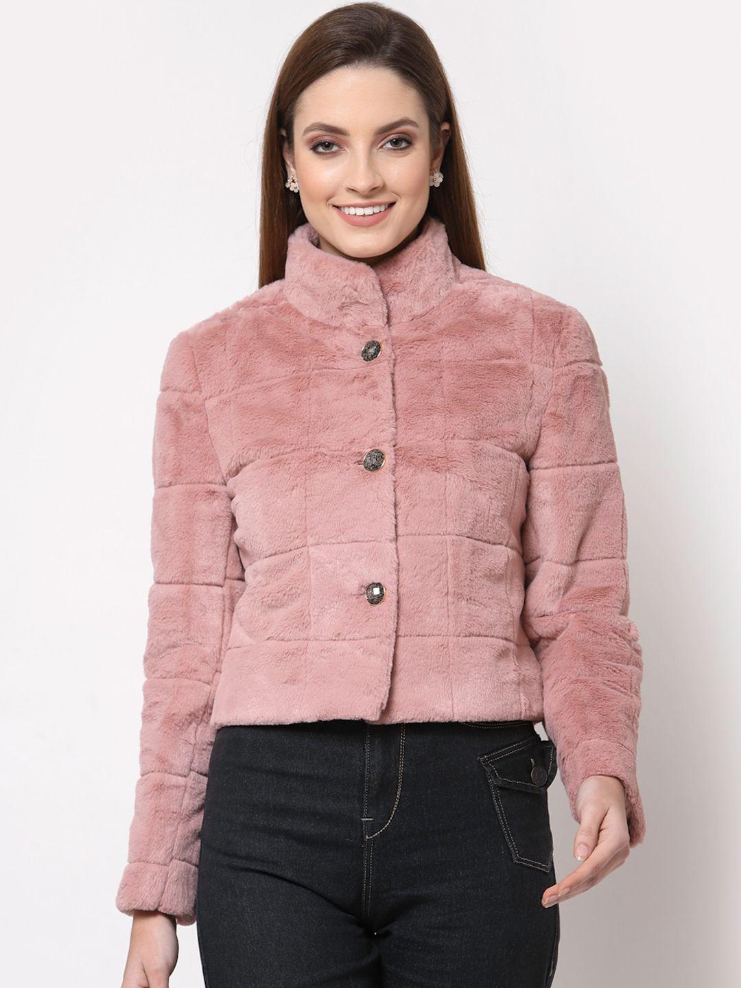juelle women pink solid over coat