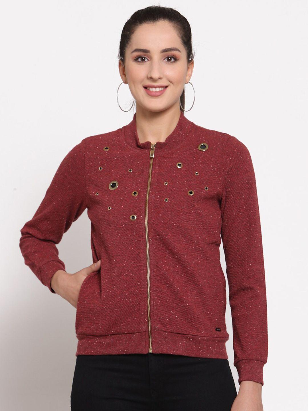 juelle women red embellished sweatshirt