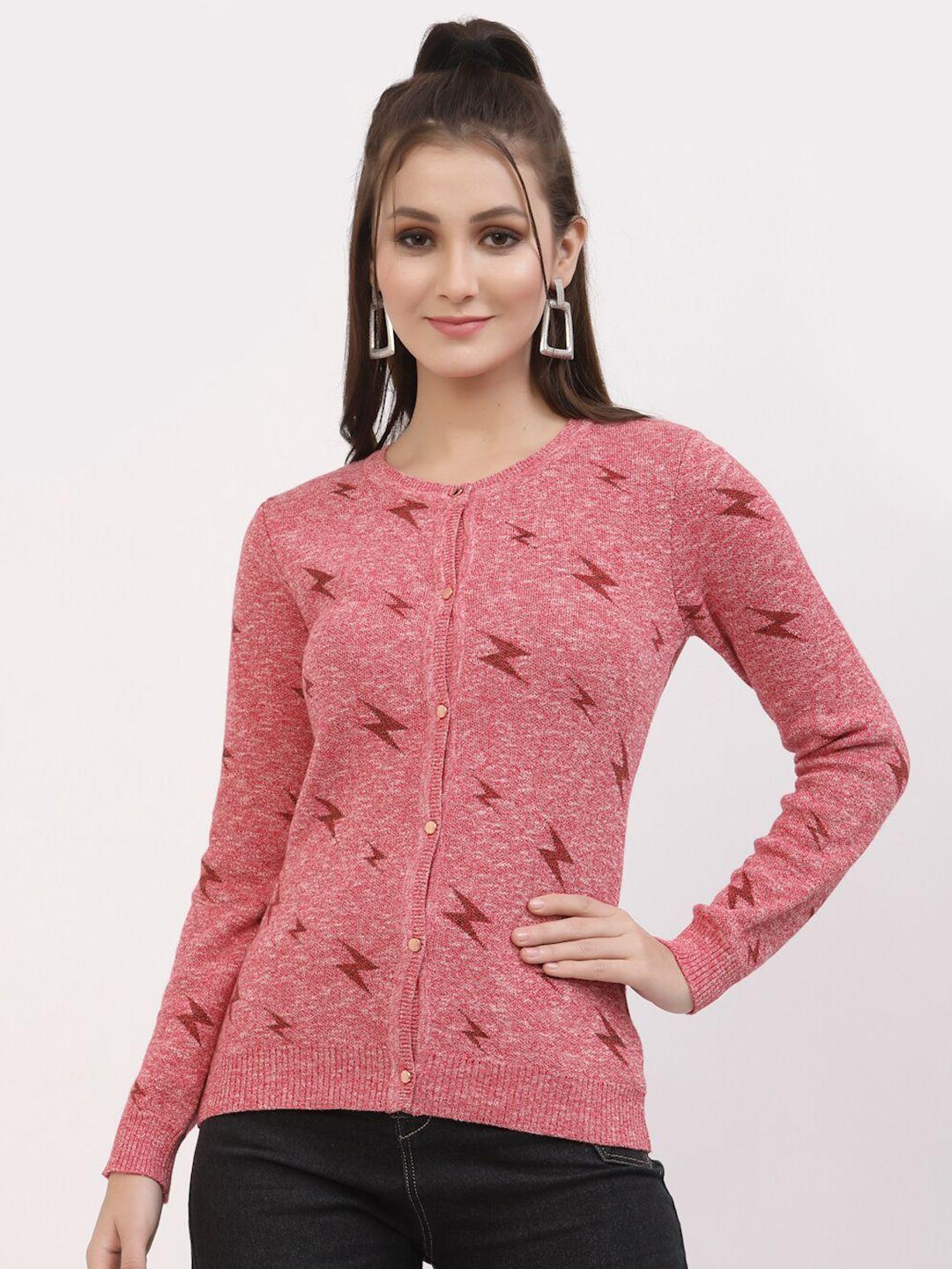 juelle women red printed cardigan