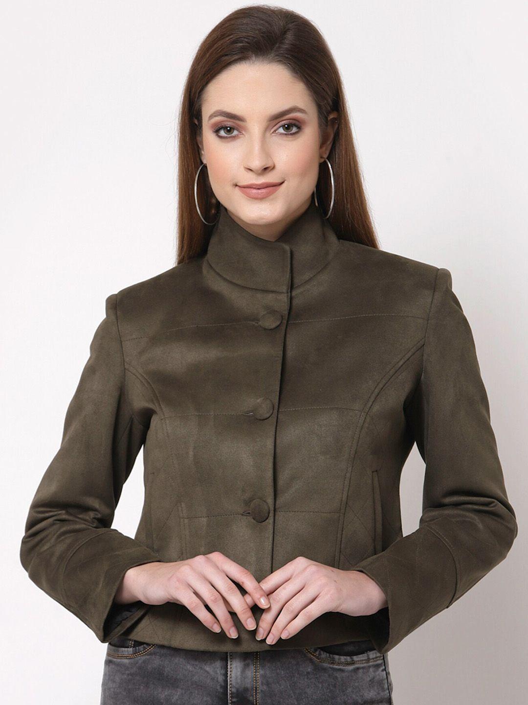 juelle women single-breasted stand collar overcoat