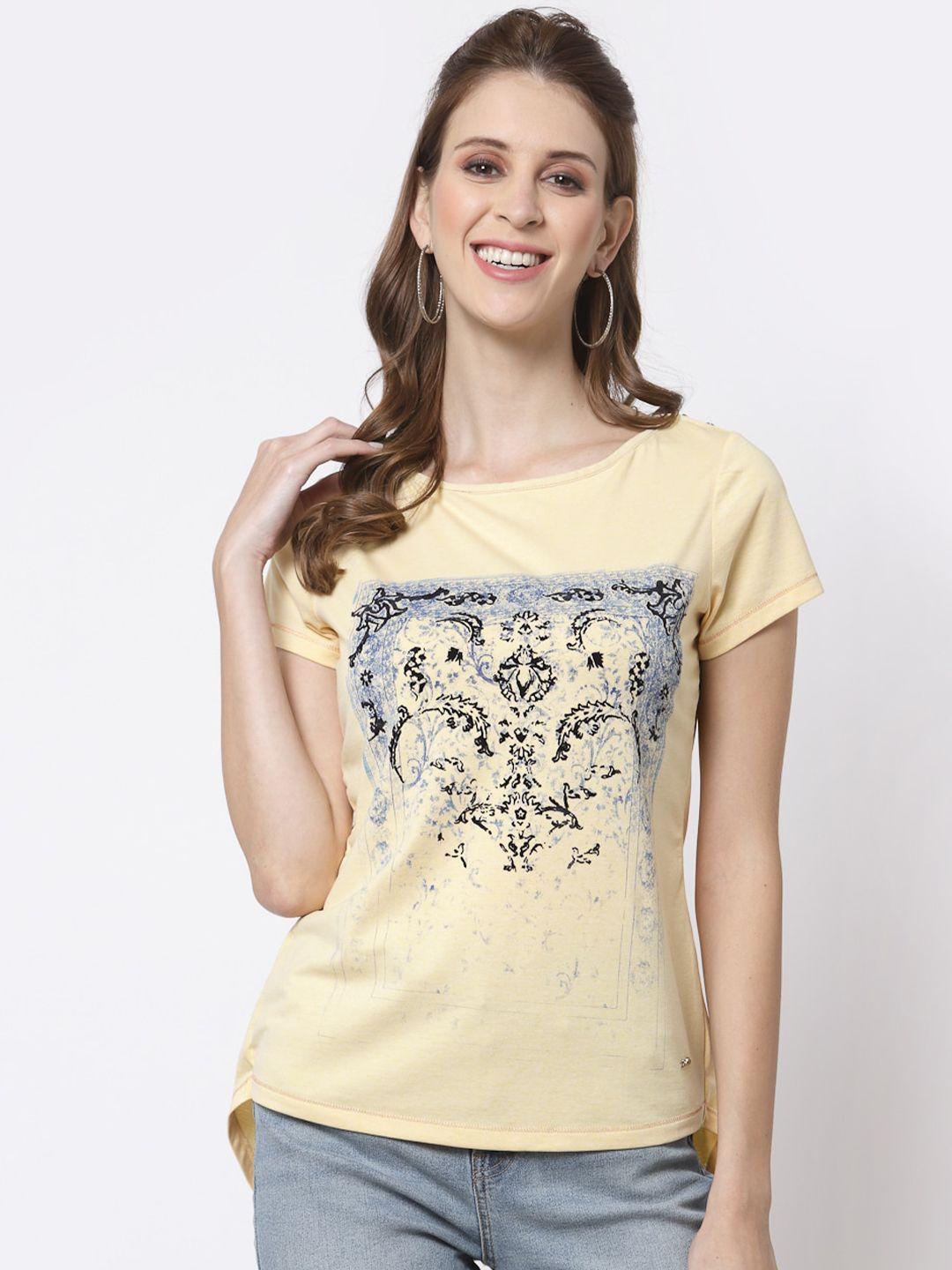 juelle yellow printed top