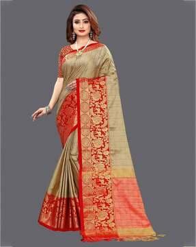 juhi collection hiran mor designer cotton silk milk new trendy jacqured cotton silk designer women fashion saree solid saree