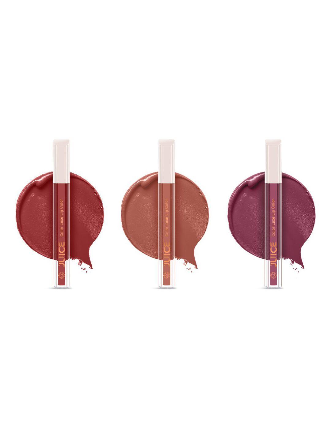 juice color luxe set of 3 matte lipstick - 2.5ml each-pink desire-nude staple-lovely lilac