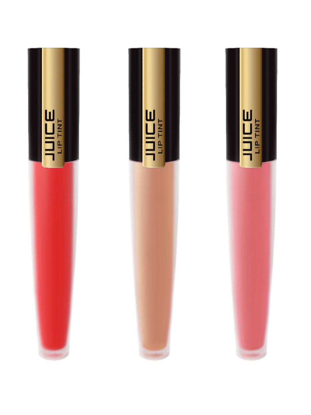 juice matte lip tint pack of 3 lipstick - 4ml each