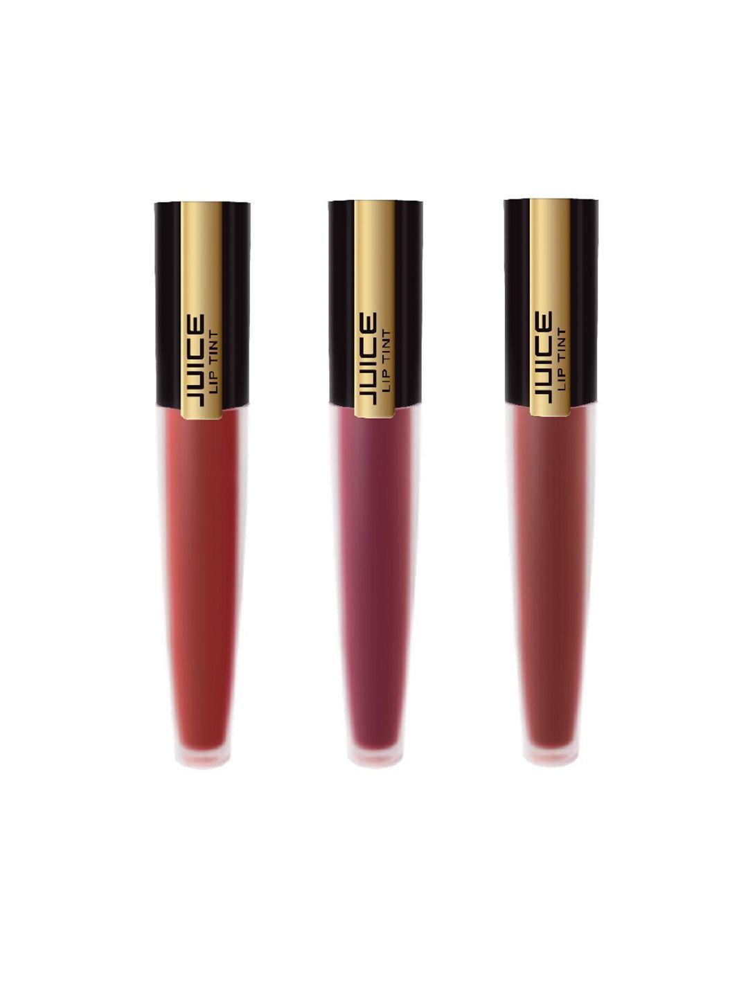 juice matte lip tint pack of 3 lipstick - 4ml each