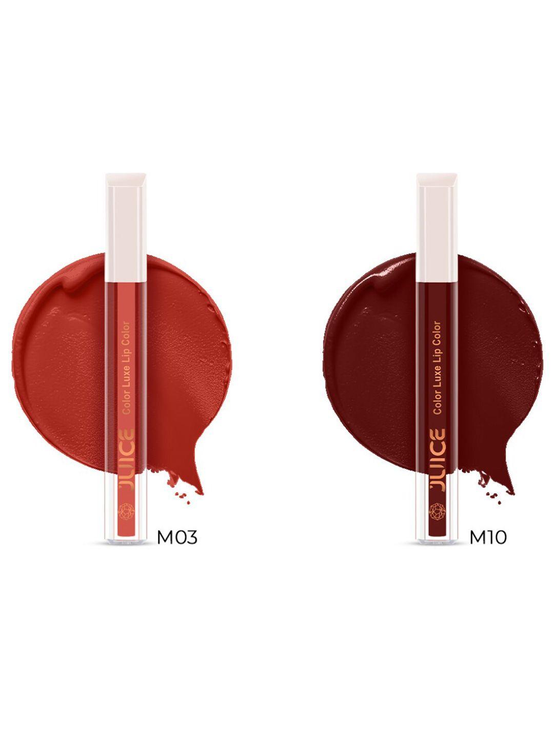 juice set of 2 color luxe long lasting spf 15 liquid lipstick 2.5ml - shades m03 & m10