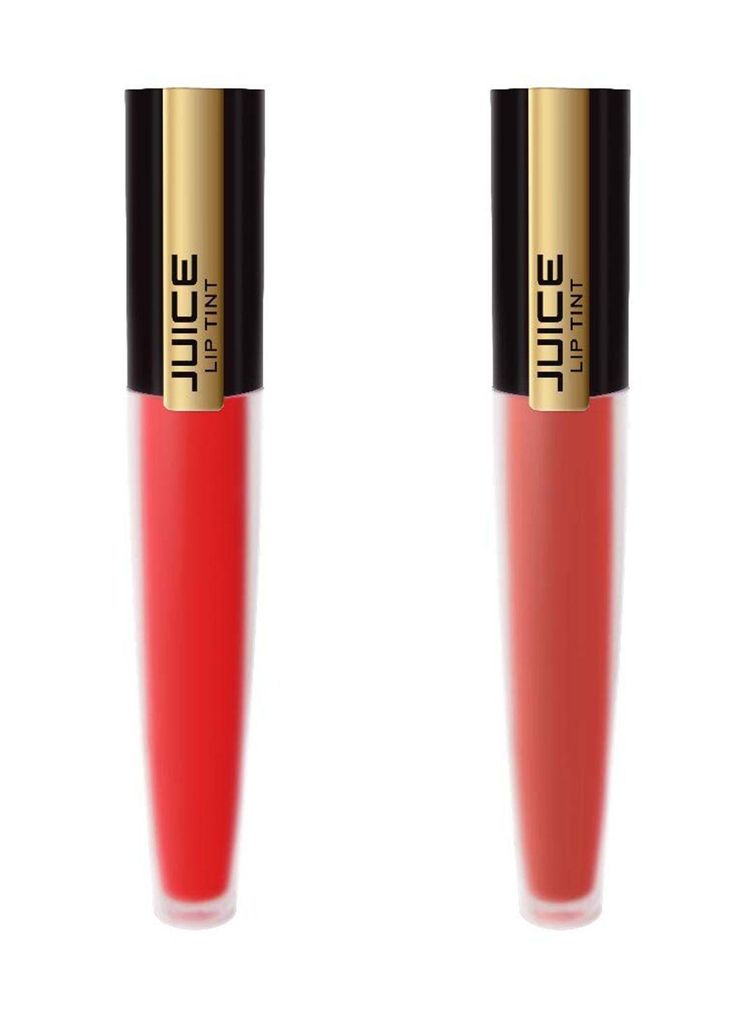 juice set of 2 matte lip tint - cherry crush m-01 & red crush m-20