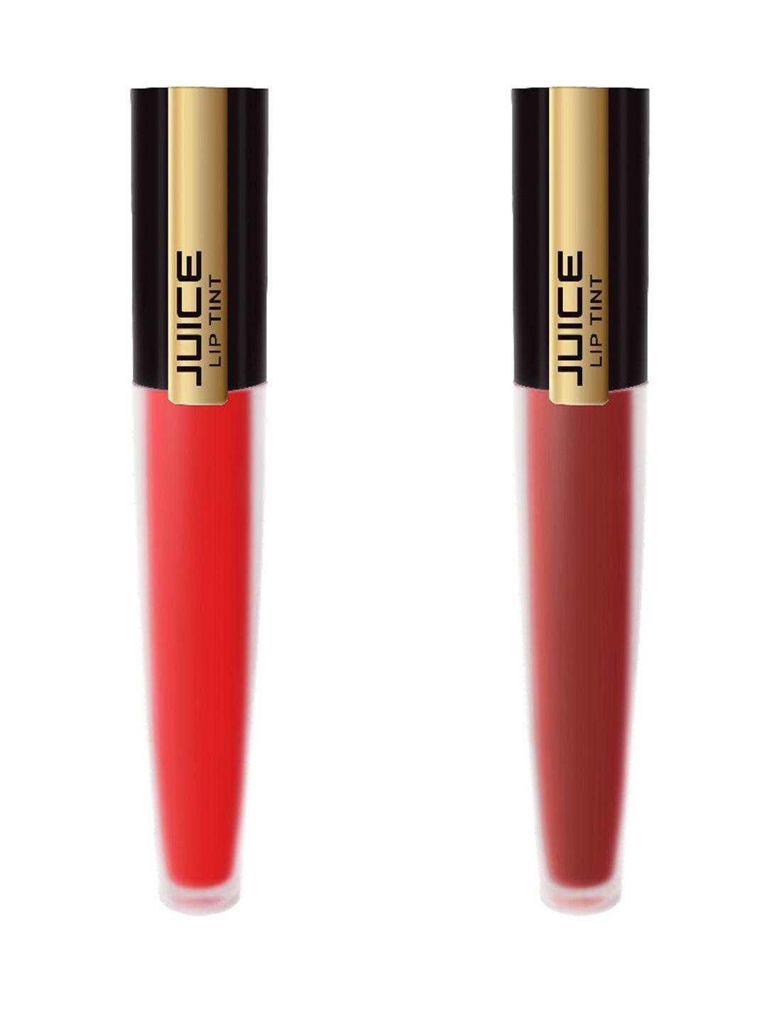 juice set of 2 matte lip tint - cherry crush m-01 & red velvet m-07