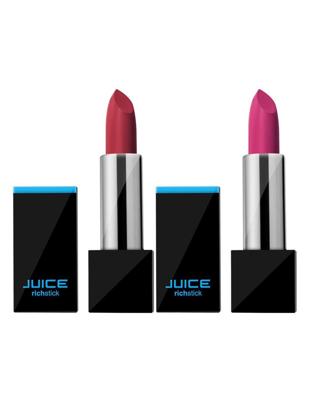 juice set of 2 richstick lipsticks- pink satin m-3 & bold red m-25