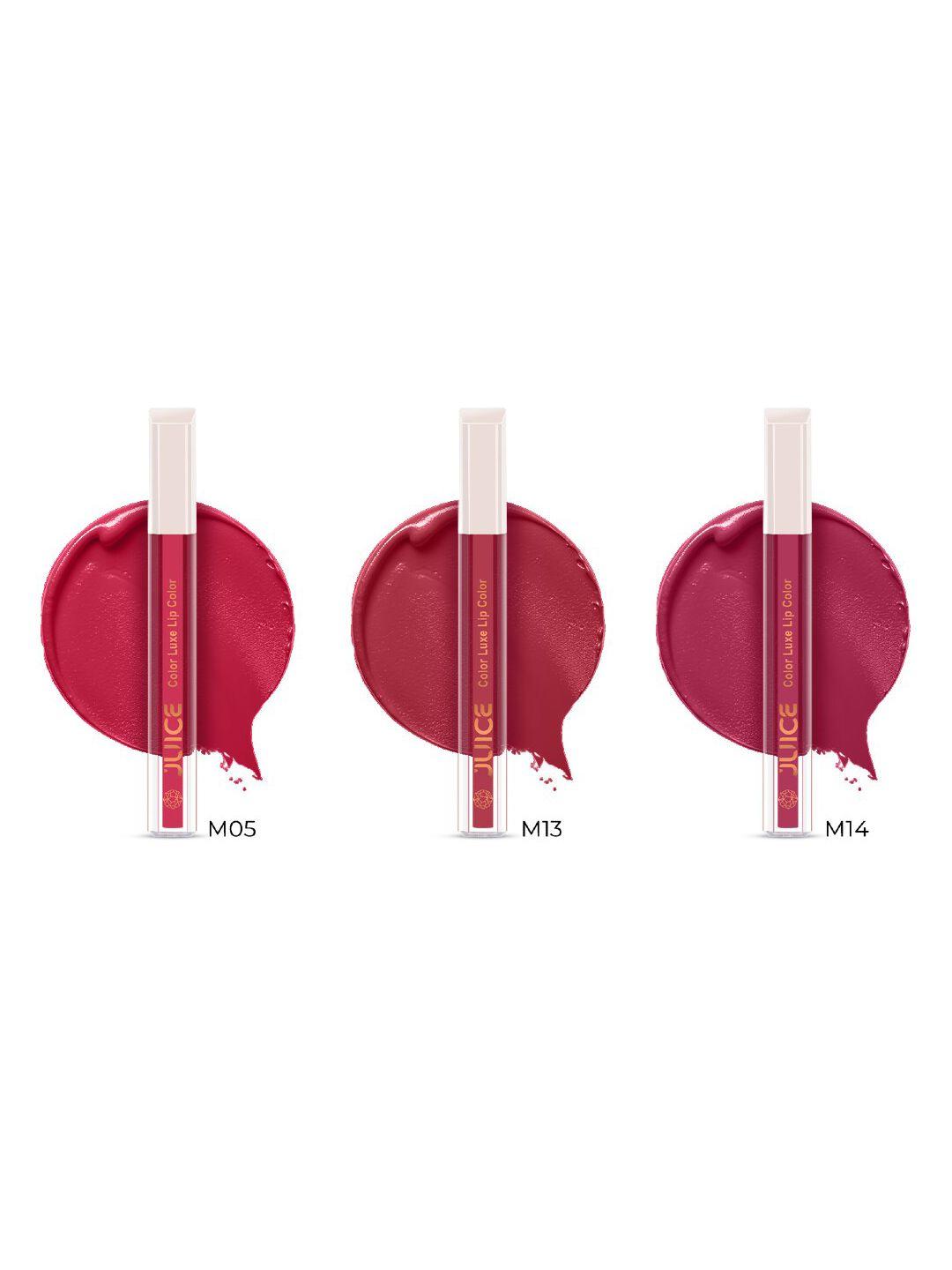 juice set of 3 color luxe long lasting spf 15 liquid lipstick 2.5ml - shades m05-m14-m13