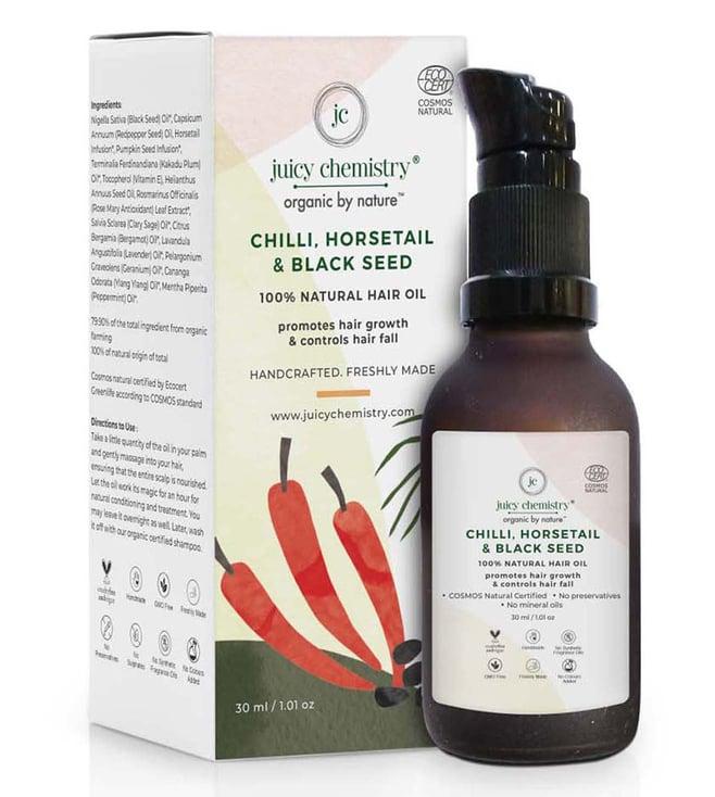 juicy chemistry organic chilly horsetail & black seed hair oil - 30 ml