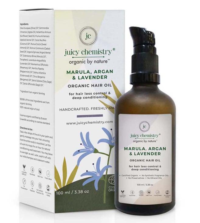 juicy chemistry organic marula argan & lavender organic hair oil - 100 ml