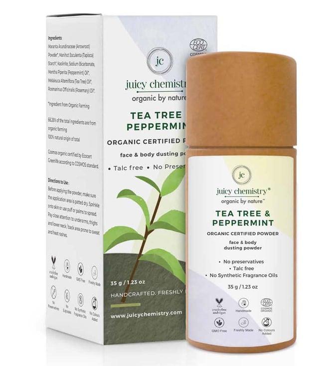 juicy chemistry organic tea tree & peppermint powder - 35 gm