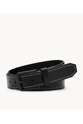 julian leather mens casual single side belt - black