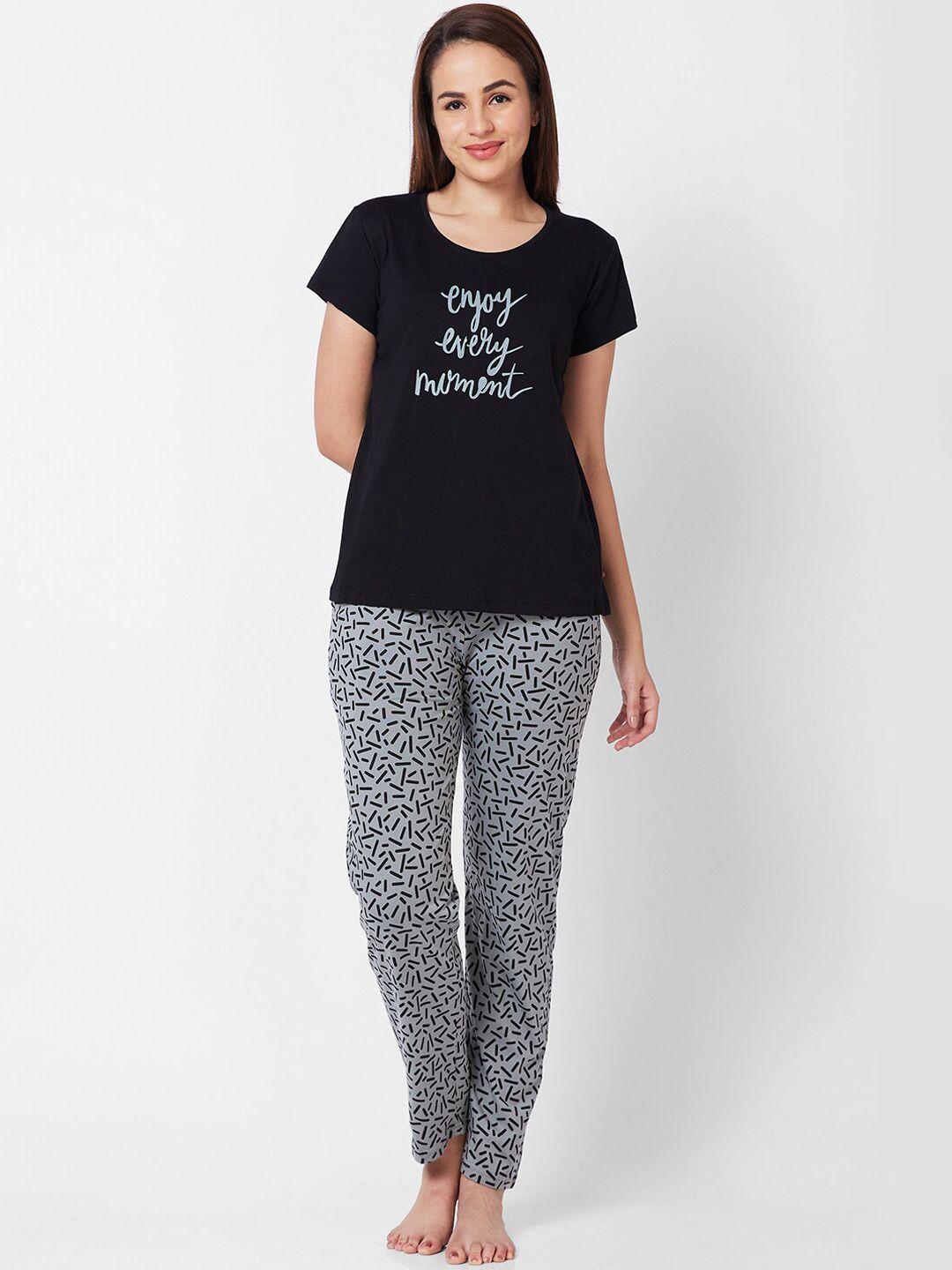 juliet typography printed pure cotton night suit