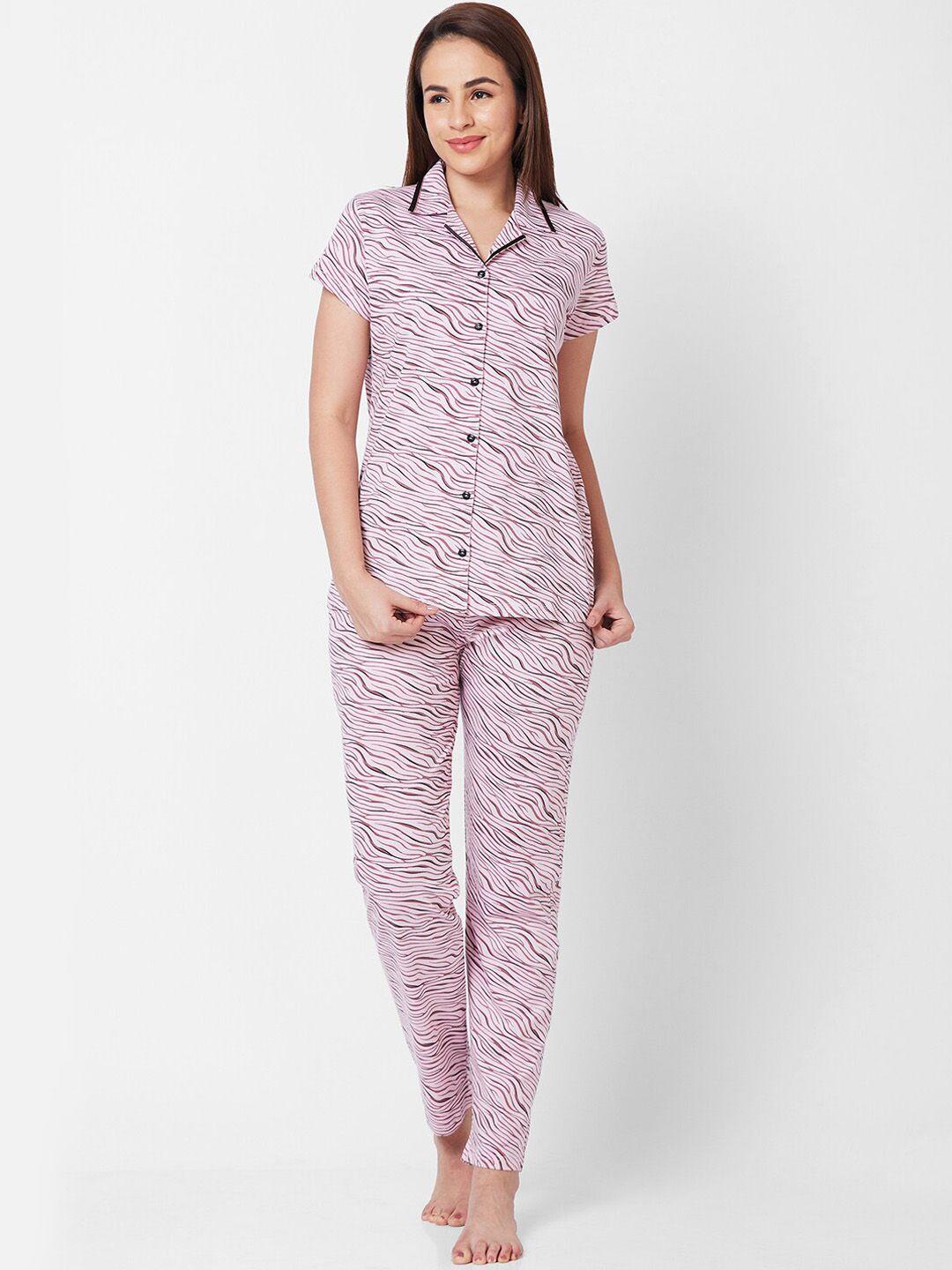 juliet abstract printed pure cotton night suit