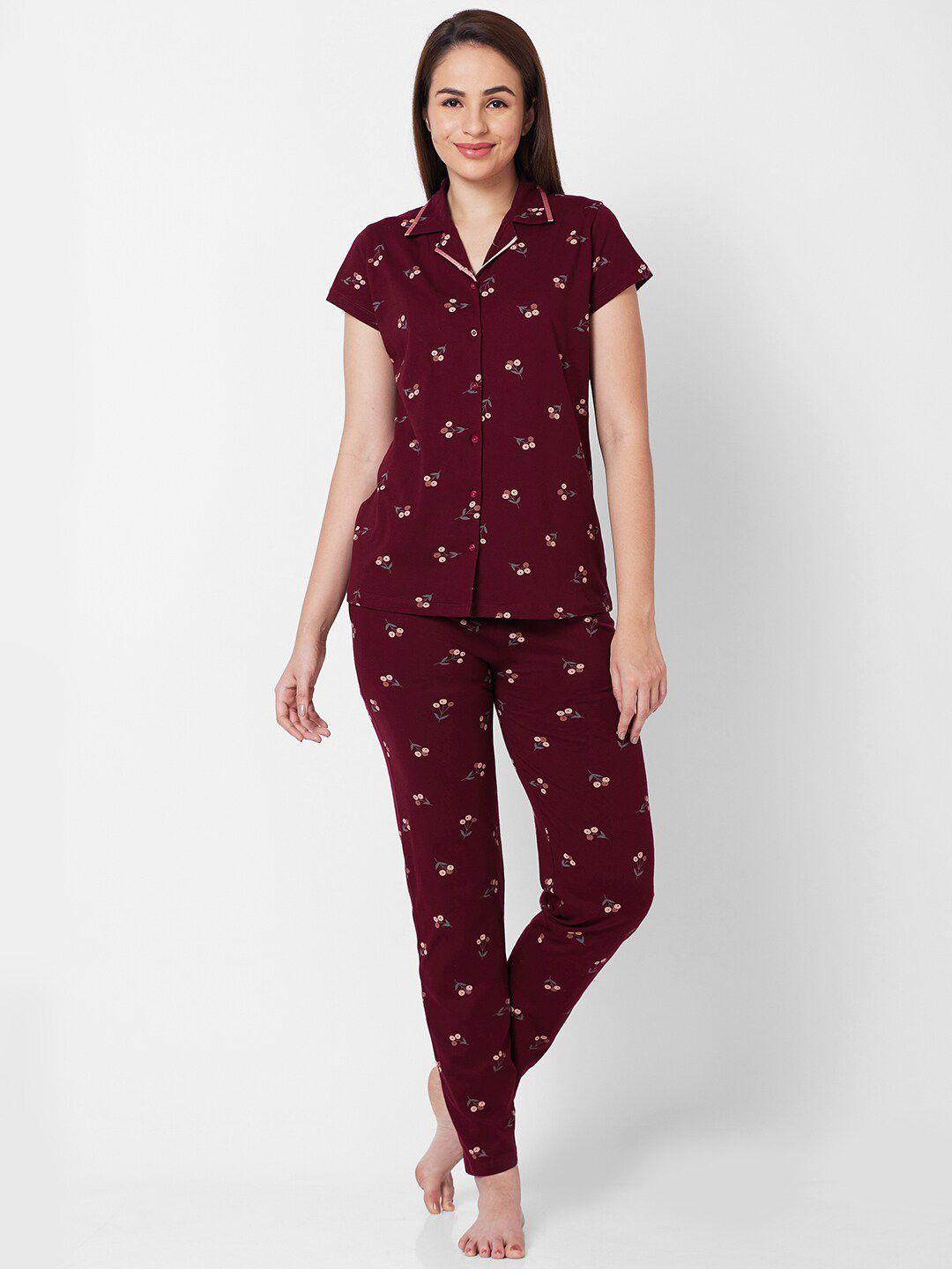 juliet conversational printed pure cotton night suit