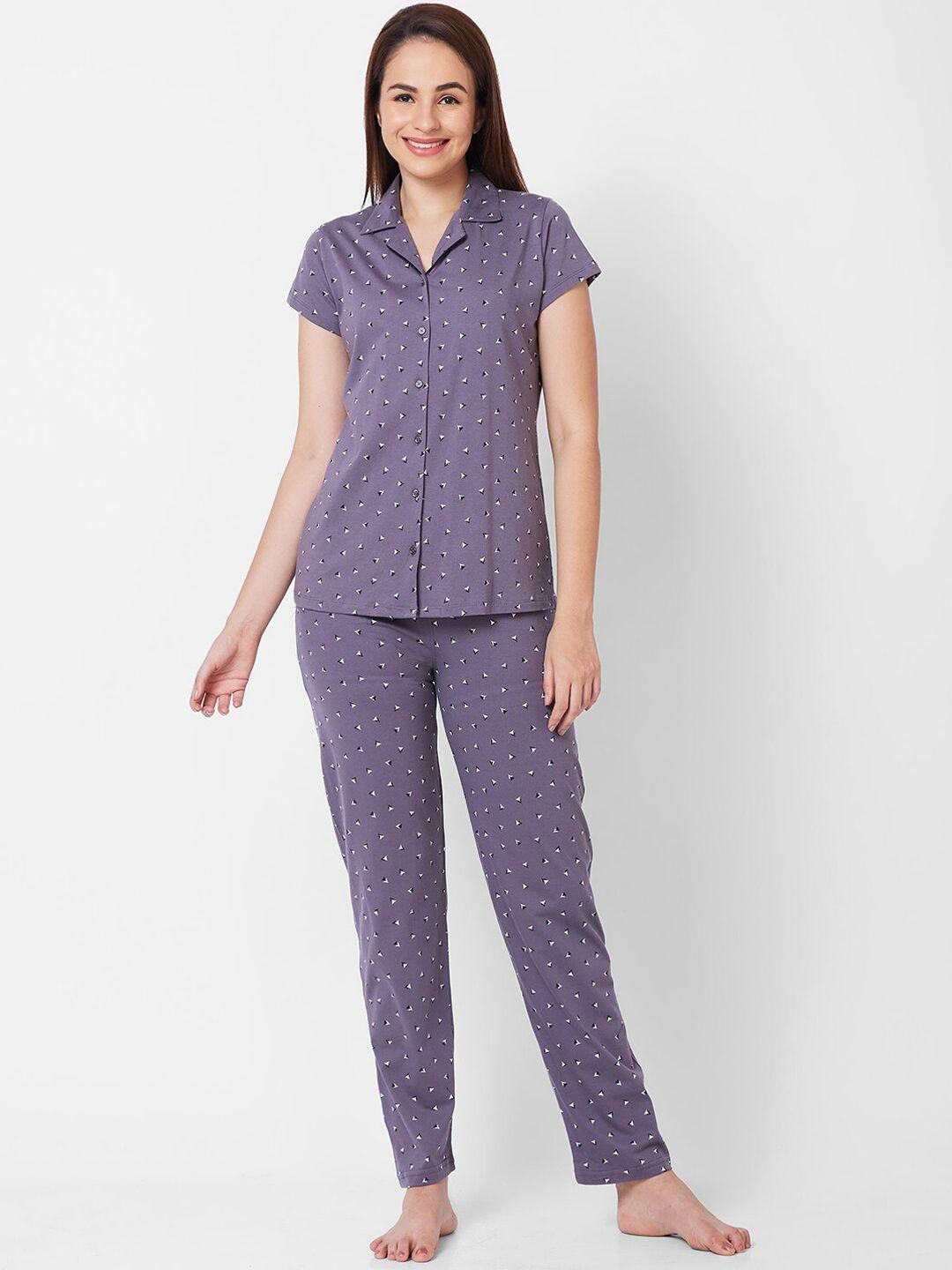 juliet conversational printed pure cotton night suit