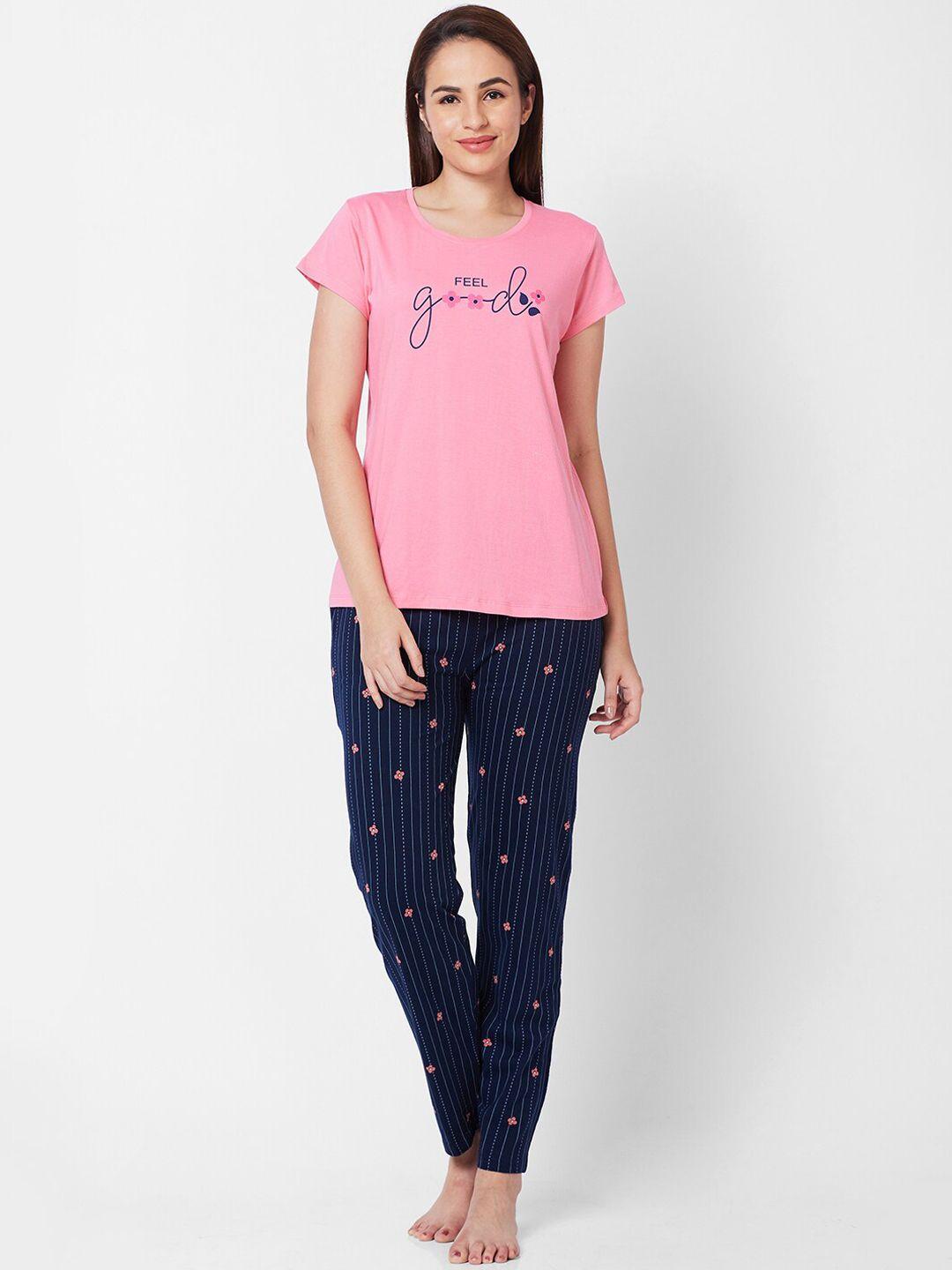 juliet typography printed pure cotton night suit