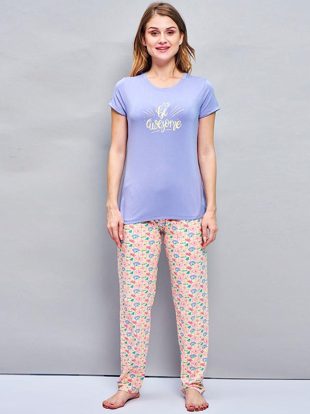 july conversational printed t-shirt with pyjamas