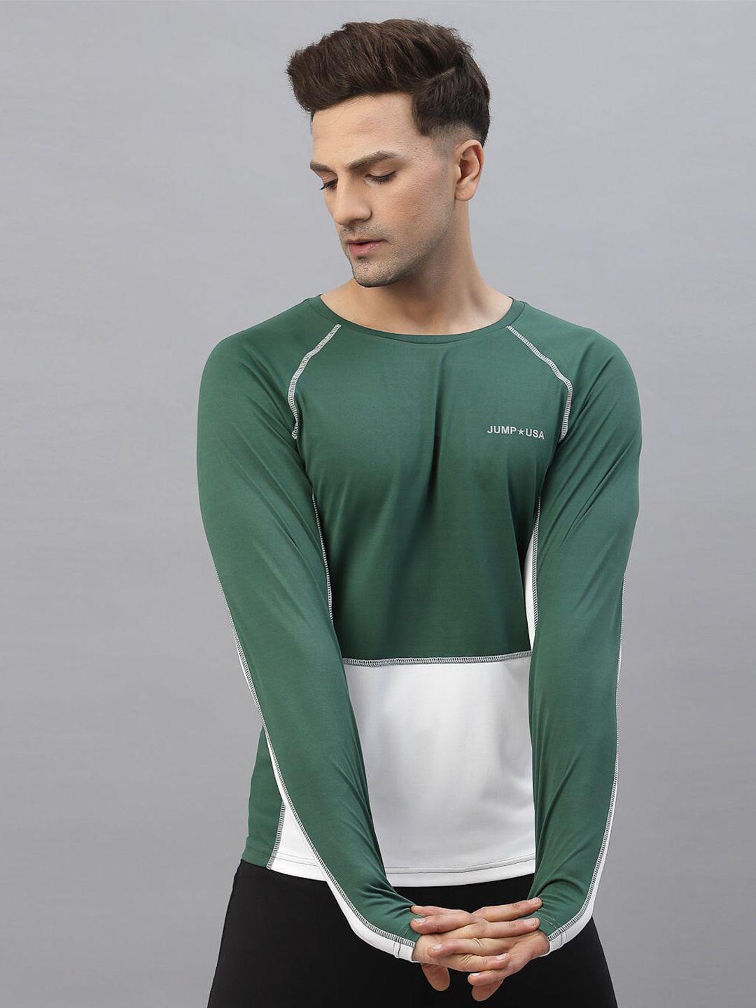 jump usa colourblocked raglan sleeve rapid-dry sports t-shirt