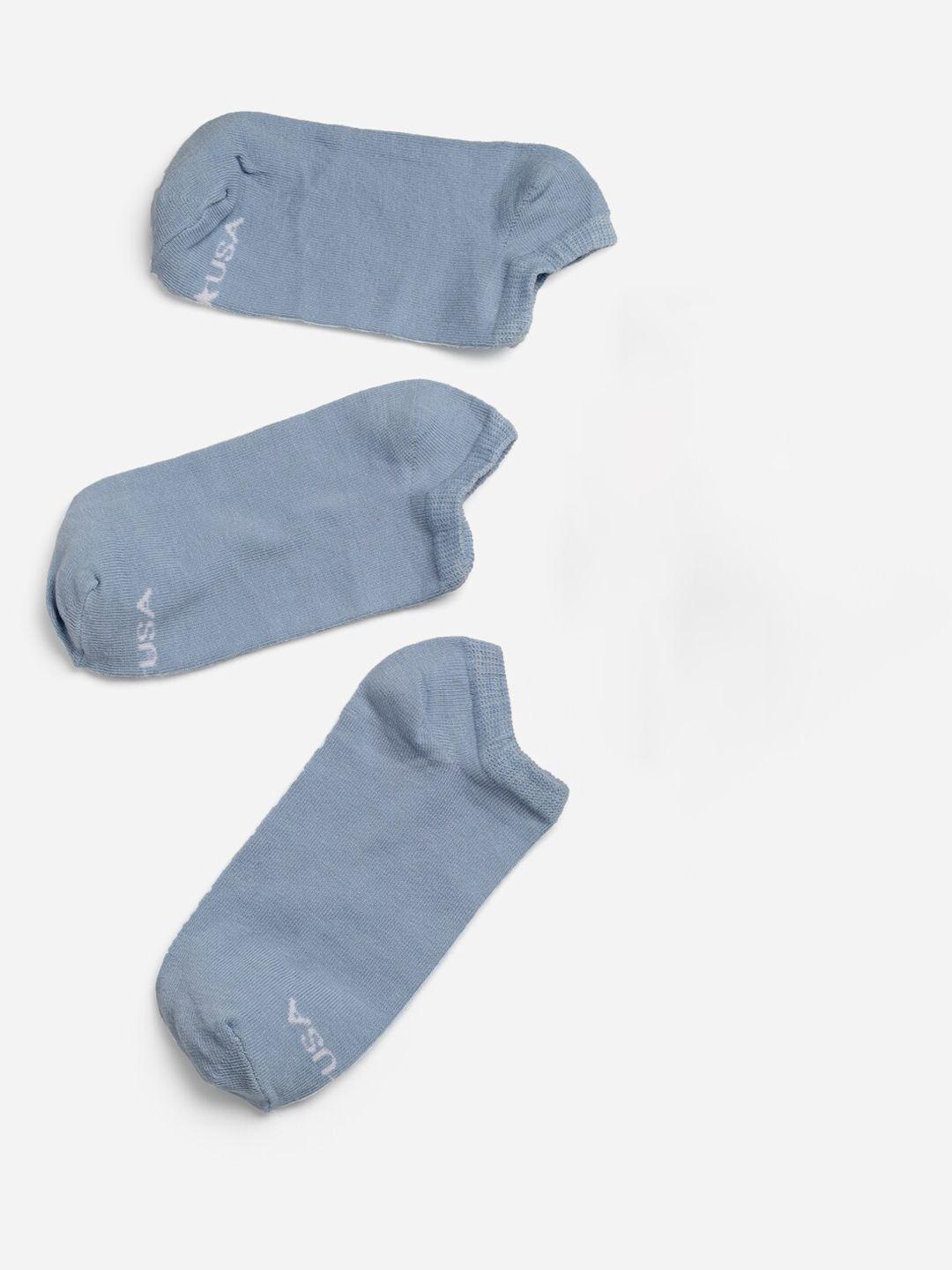 jump usa men pack of 3 blue ankle length socks