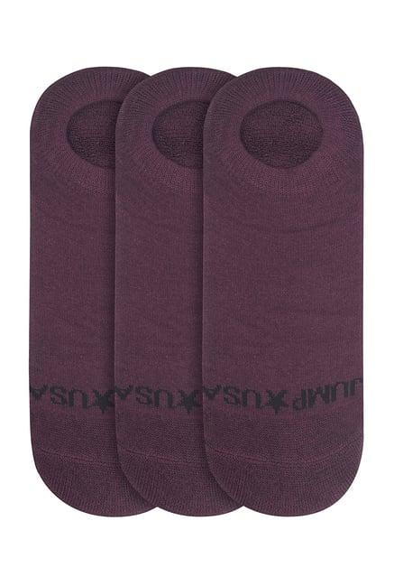 jump usa mauve cotton shoeliner socks - pack of 3