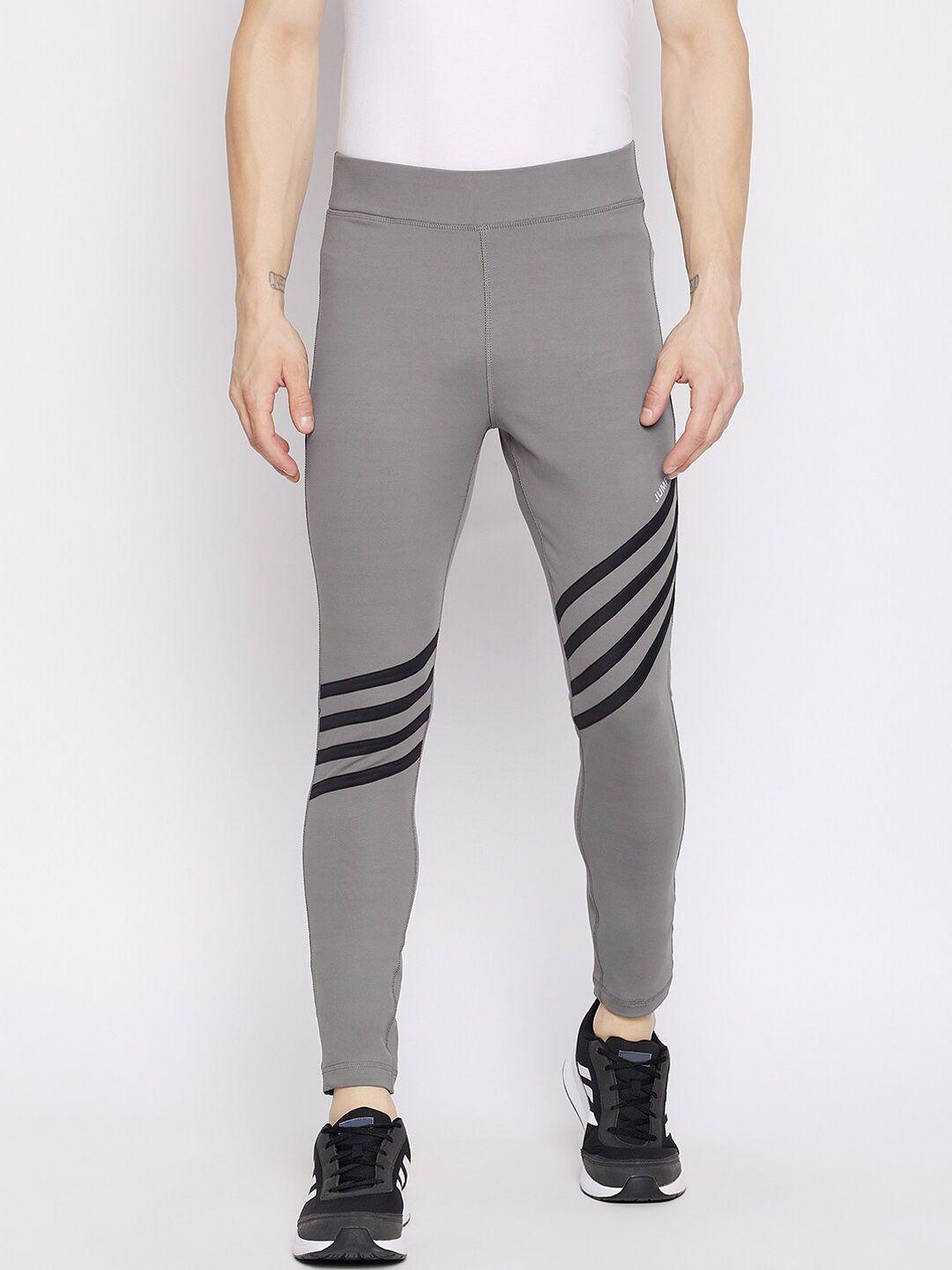 jump usa men grey striped active wear tights