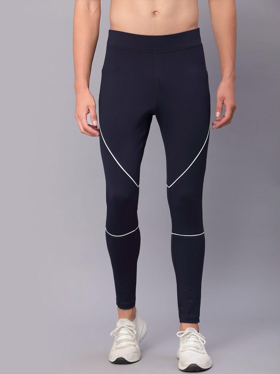 jump usa men navy blue rapid dry-fit antimicrobial running tights